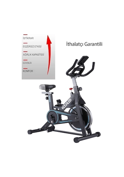Kochler Spinning Bike-2 Kondisyon Bisikleti Kondisyon Aleti Siyah - Turkuaz