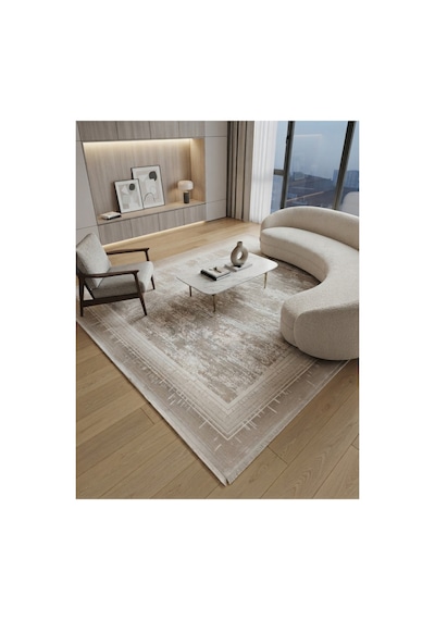 Soneva Serisi Sık Akrilik İplik Dokuma 200 X 300 6m2 Dokuma Halı Bej/bej