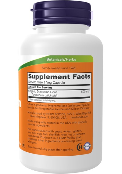 Now Foods Dandelion Root 500 Mg 100 Veg Capsules Usa Menşeii Dmmedicineden Orijinal