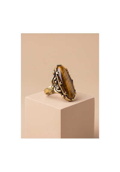 Esoo Jewelry Vintage Tasarım Kehribar Kahve Doğal Taşlı Ayarlanabilir Kadın Yüzük - Antik Gold Görünümlü Esoo Jewelry Vintage Tasarım Kehribar Kahve Doğal Taşlı Ayarlanabilir Kadın Yüzük - Antik Gold Görünümlü