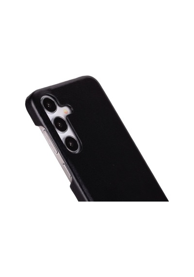 Samsung Galaxy S25 Plus Uyumlu, Hakiki Deri, El Yapımı Arka Kapak, Kömür Siyah