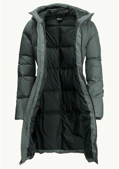 Jack Wolfskin Frozen Lake Coat Kadın Mont-1206132 Slate Green/olive Night/black Taş