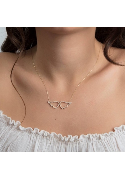 Altın Melek Kanadı Kolye 14K Gold