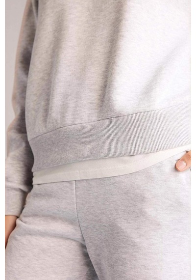 Defacto Relax Fıt Basıc Sweatshirt H2149ax25wngr93 Gri-gr93