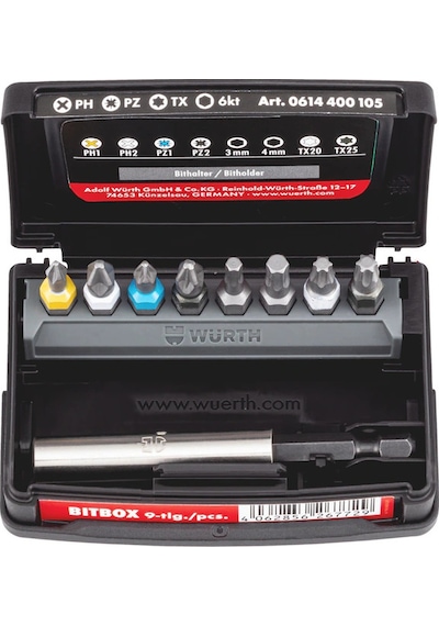 Würth Bits Uç Seti Ph/pz/tx/allen 9 Parça