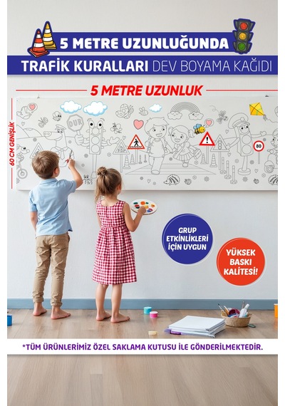 Trafik Kuralları Boyama Kağıdı