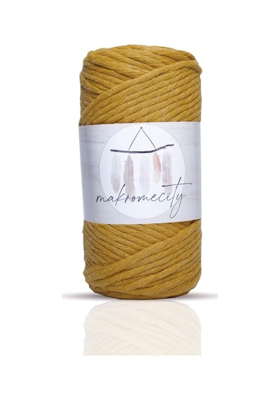 Taranan Makrome İpi 3mm Tek Büküm Makrame Taranabilir İp 4lü Set Ekru Hardal Kiremit Sütlü Kahv Standart