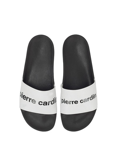 Pierre Cardin Plaj Havuz Deniz Siyah Unisex Terlik Beyaz