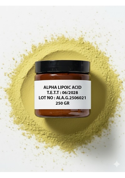 Ala Alpha Lipoic Acid Toz Saf Ve Yüksek Kalite Hammadde 250 Gr Aromasız