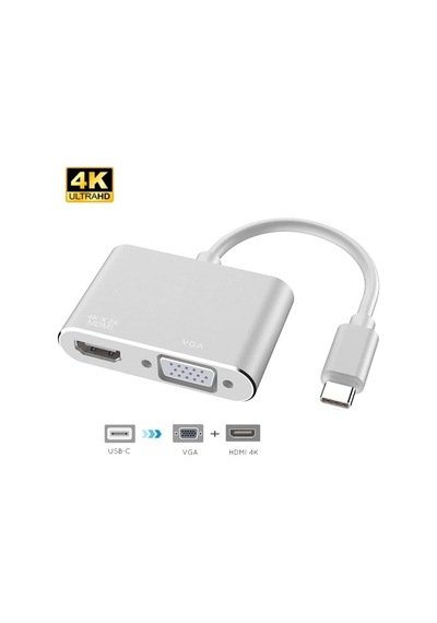 4366 Usb Type-c To Hdmı Vga 3.1 4k Çevirici Dönüştürücü Adaptör