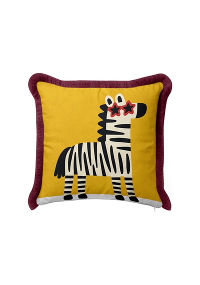 Safari Zebra Figürlü Saçaklı Yastık Kılıfı - Pop Art Hayvan Temalı Bordo Püsküllü Kırlent Kılıfı Derin Düş Serenat Safari Zebra Figürlü Saçaklı Yastık Kılıfı - Pop Art Hayvan Temalı Bordo Püsküllü Kırlent Kılıfı Derin Düş Serenat