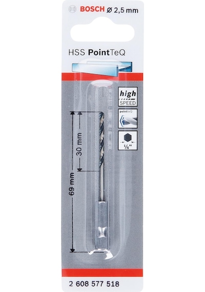 PoinTeQ 2,5mm 1/4 Adap. Metal Matkap Ucu 1'li 2608577518 Bosch
