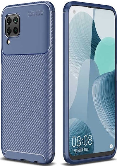 Huawei P40 Lite Kılıf Kamera Çıkıntılı Karbon Fiber Dokulu Renk Atmaz Kapak Negro