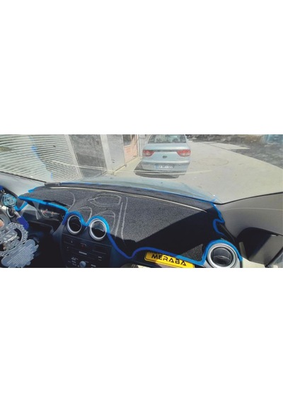 2002-2009 Modellerine Uygun Ford Fiesta Torpido Koruma Halısı Siyah Kenar Renk Siyah