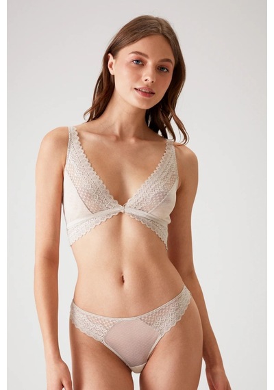 Pierre Cardin 4833 Kadın Bralet Sütyen Tanga Külot Takım-somon Taş Rengi