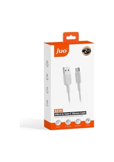 66w Usb-a To Usb Type-c Silikon Hızlı Şarj Ve Data Kablosu Beyaz 1 Metre