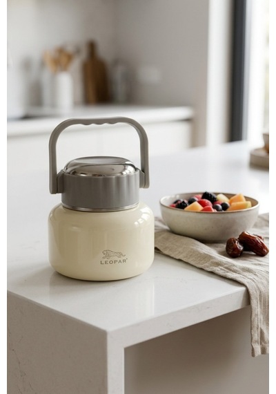 Cooker Leopar 500 Ml Kaşıklı Yemek Termosu Yk1516 Krem