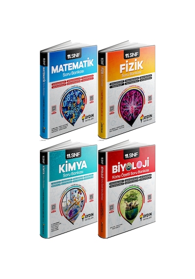 Aydın 2027 11. Sınıf Matematik + Fizik + Kimya + Biyoloji Konu Özetli Soru Seti 4 Kitap Maarif Model