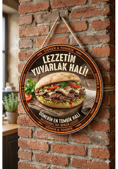 Tombik Et Döner Temalı Dönerciler Cafeler Restoranlar İçin Ahşap Duvar Kapı Dekoratif Süs Tablo 2