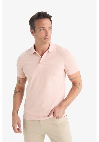 Defacto %100 Pamuk Slim Fit Dar Kesim Kısa Kollu Pike Polo Tişört E2633ax25smbr476 Bordo