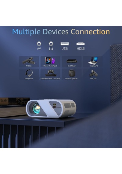 Roconia Tripodlu 1080P FHD Mini Projektör