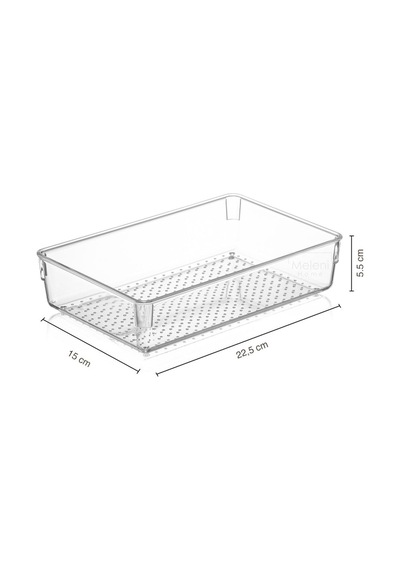Çekmece Içi Düzenleyici, Modüler Saklama Kabı - Makyaj Takı Organizeri - 22,5 X 15 Cm Şeffaf