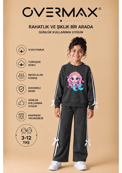 Overmax Kız Çocuk Şerit Ve Fiyonk Detaylı Deniz Kızı Baskılı Eşofman Takımı 3-12 Yaş Antrasit - 930356781 Antrasit Overmax Kız Çocuk Şerit Ve Fiyonk Detaylı Deniz Kızı Baskılı Eşofman Takımı 3-12 Yaş Antrasit - 930356781 Antrasit