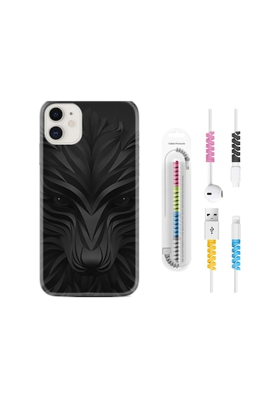 Apple Uyumlu iPhone 12 Kılıf Kablo Koruyuculu Black Fox 1325