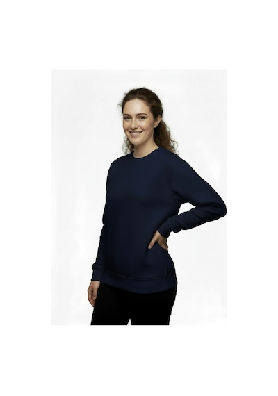 Lyvean Bisiklet Yaka 3 İplik Penye Sweatshirt Lacivert