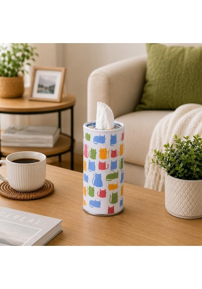 Ayrex Orret Home 4 Adet Araç Bardaklığı Uyumlu Peçetelik Araç İçi Peçete Kutusu Silindir Peçete Dispenseri Bar Diğer
