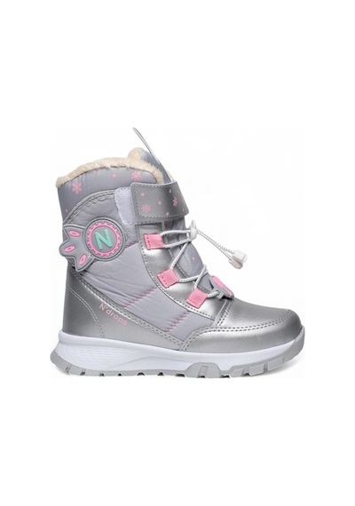 Kids Club Shoes Ndrops-014 İçi Yünlü Unisex Kar Botu Çocuk Bot Gümüş