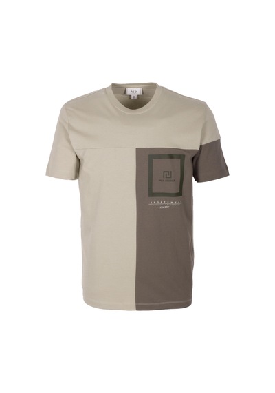Erkek Tişört Bisiklet Yaka Haki Slim Fit %100 Pamuk T-shirt Ncs Jeans 1301 Haki