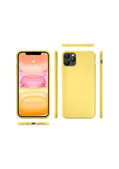Apple Uyumlu iPhone 11 Pro Kılıf Nano Lansman Silikon Arka Kapak Sarı