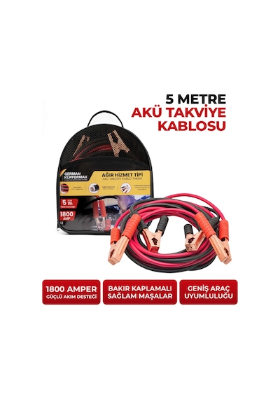 1800a Akü Takviye Kablosu 5 Metre Ağır Hizmet Tır Tipi