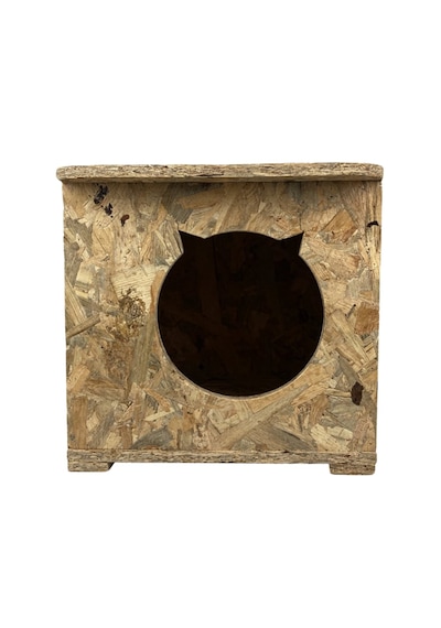 Reyo Kedi Evi Dış Ortam Uygun Ahşap Kedi Evi Osb 45 x 35 x 34 CM CAT12