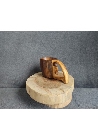 Kuksa Kök Ceviz Kalp Kabartmalı 190 Ml Çok Renkli
