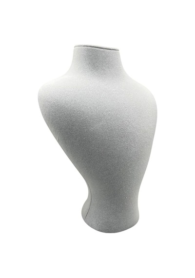 Yerli Üretim Zeus Model Süet Kumaş Gri Renk 29/ 22 Cm Takım Kolye Sergileme Mankeni Çok Renkli