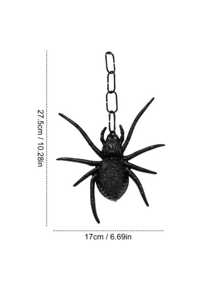 Işıklı Siyah Örümcek Dekoru Halloween Cadılar Bayramı Parti Malzemesi 27,5 X 17 Cm