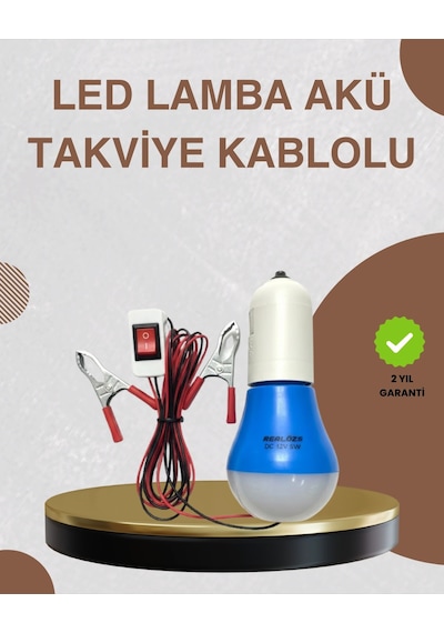 Mey İthalat 12v Led Ampul Timsah Kıskaçlı Taşınabilir Aydınlatma