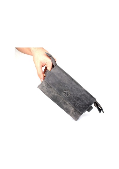 Alphaclub Bag Erkek Gri Hakiki Deri El Ve Portföy Çantası