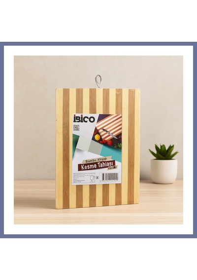 Bezos Bambu Kesme Tahtası 18x28x1.3 Cm Metal Kulplu Dlra Çok Renkli