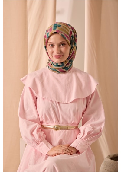 Silk Home Soft Eşarp 73096-23 Bej, Pembe, Yeşil, Hardal