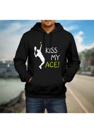 Pisa Art Ace Atmadan Yapamayanlara Özel Siyah Kapüşonlu Sweatshirt Hrmsw001 Siyah