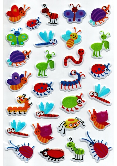 Sticker Kabartmalı A4 Boyutunda Stiker Defter, Planlayıcı Etiket, Lim011 - Böcekler