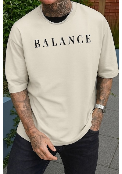 Balance Baskılı Unisex Tshırt Çok Renkli