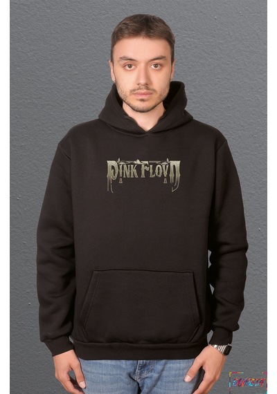 Bumeta Pink Floyd Sweatshirt Unisex Kapüşonlu Hoodie Siyah