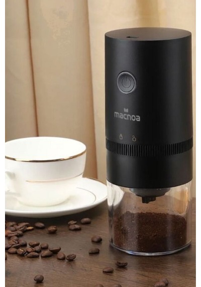 Macnoa Portable Coffee Grinder Siyah, Taşınabilir Titanyum Burr Kahve Öğütücü Kahve Değirmeni & Öğütücüler