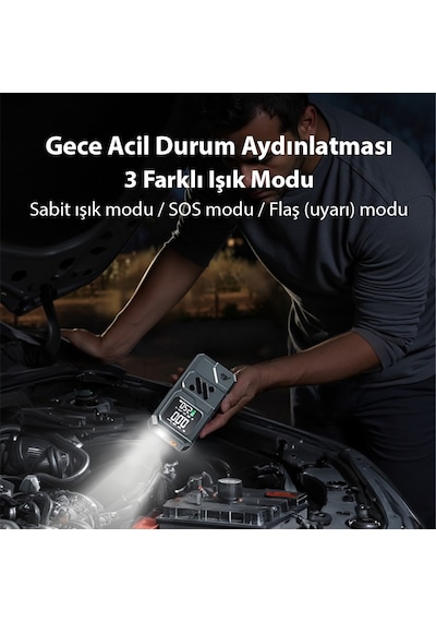 Ally St-9654 Taşınabilir Göstergeli Araç Lastik Şişirme Ve Starter Akü Takviye Seti