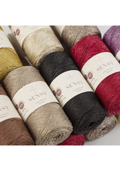 Premium Simli 200 Gr Polyester Makrome Ipi Mürdüm 2 Mm - 230 M Supla Ip Ve Çanta İpliği