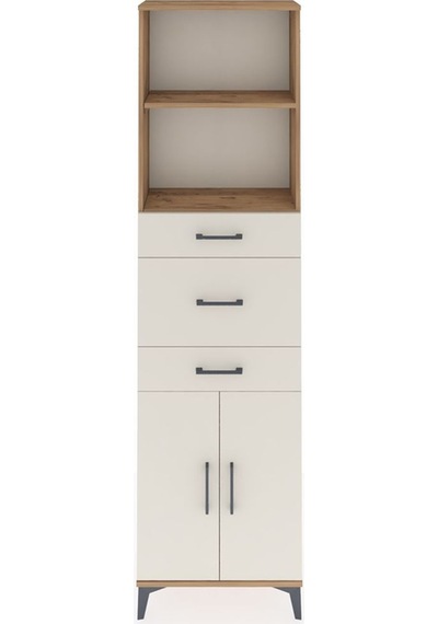 Arges Dolap 3 Raflı 3 Çekmeceli 2 Kapaklı 60x30x221 Çam-aytaşı Atlas Çam